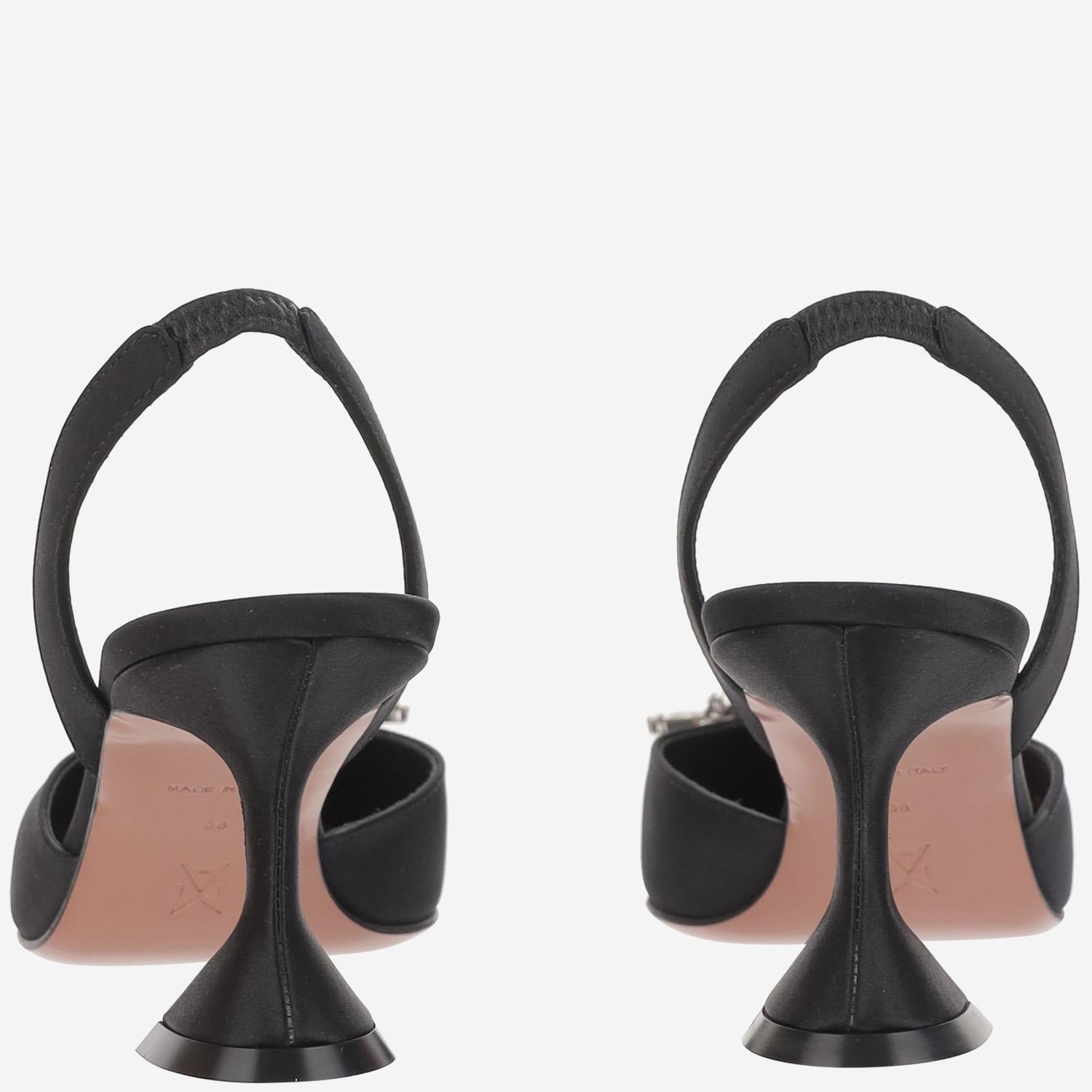 Begum Slingback in seta BEGUMSLING BLACKSATIN AMINA MUADDI 