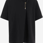 T-SHIRT IN COTONE CON SPILLA DECORATIVA 6261K21051 DeepBlack CARVEN 