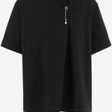 T-SHIRT IN COTONE CON SPILLA DECORATIVA 6261K21051 DeepBlack CARVEN 