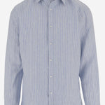 CAMICIA IN LINO CON MOTIVO A RIGHE 50562694 459 HUGO BOSS 