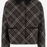 GIUBBOTTO TRAPUNTATO IN COTONE CON MOTIVO CHECK 8115975 TRUFFLE IP CHECK BURBERRY 