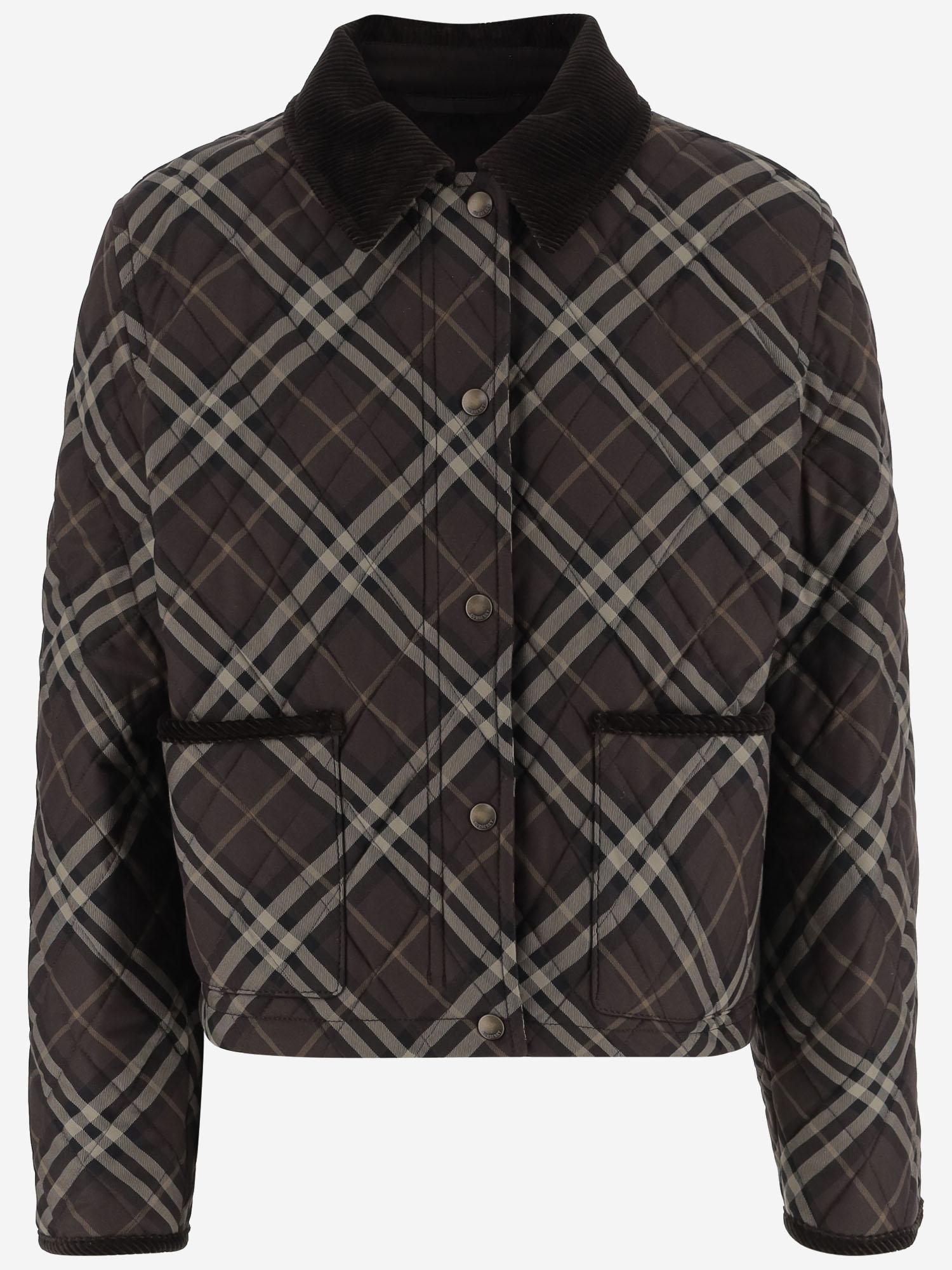 GIUBBOTTO TRAPUNTATO IN COTONE CON MOTIVO CHECK 8115975 TRUFFLE IP CHECK BURBERRY 