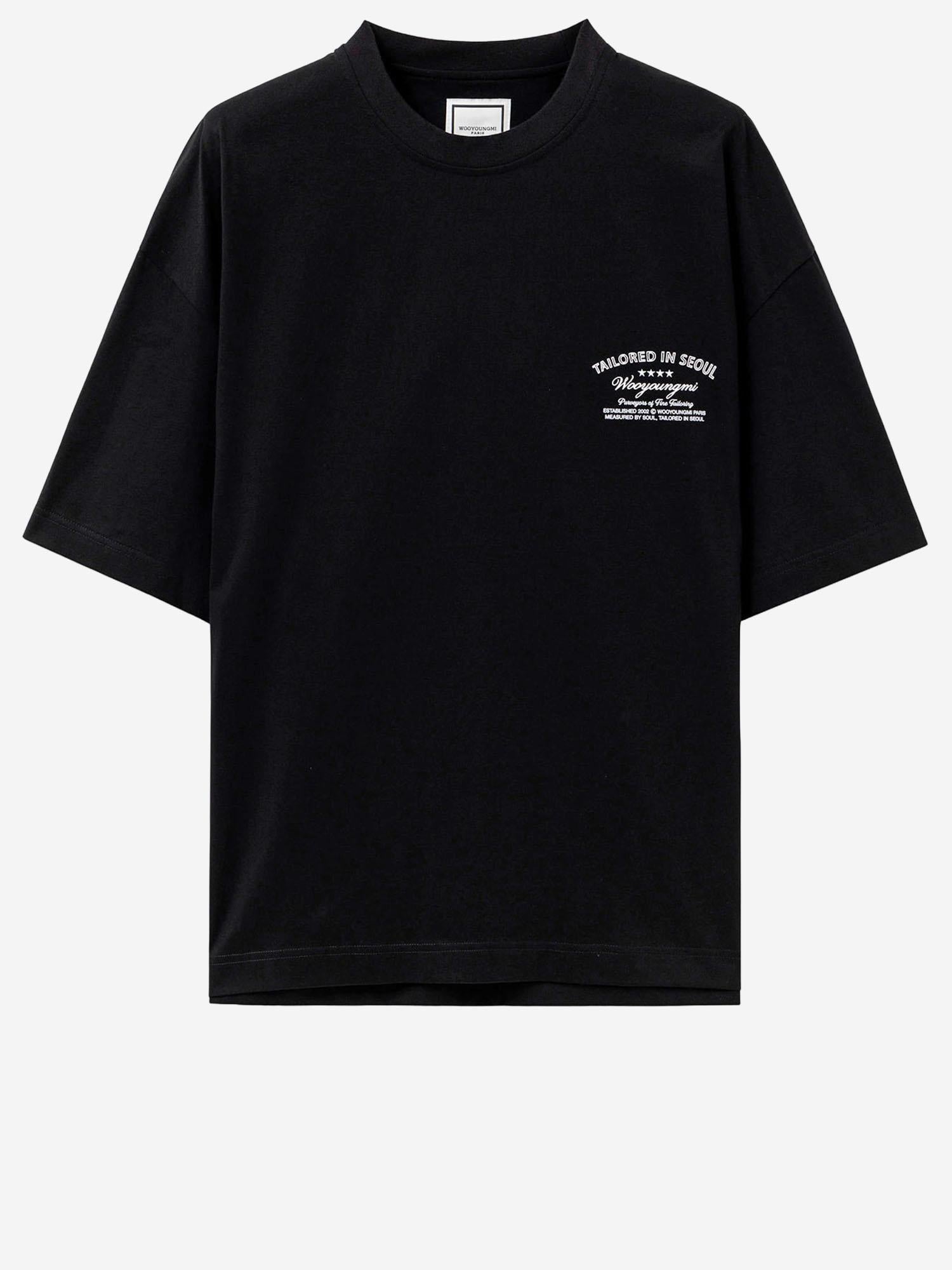 TSHIRT nera in cotone W261TS29 708B WOOYOUNGMI 