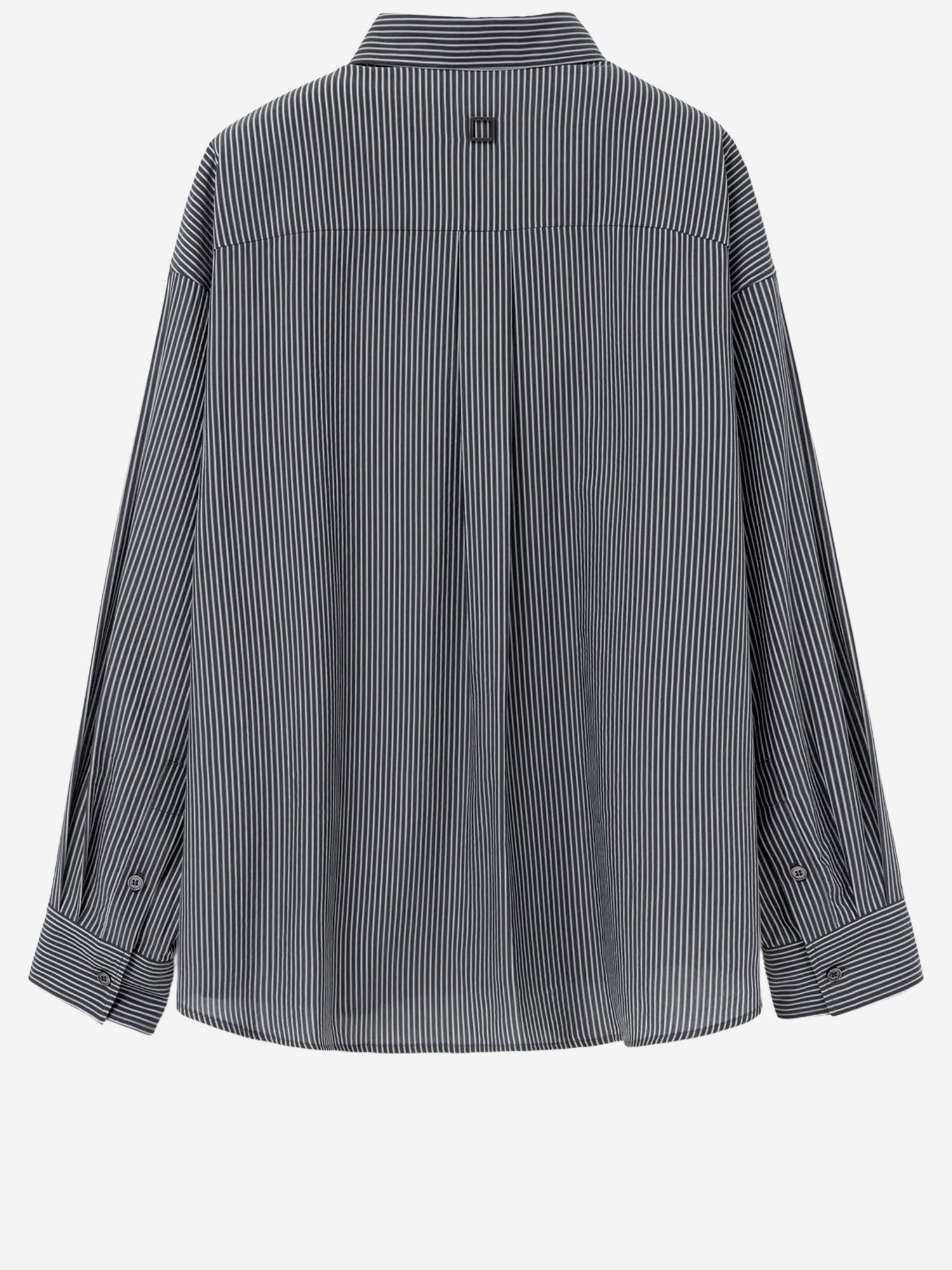 CAMICIA IN MISTO COTONE CON MOTIVO A RIGHE W261SH14 841B WOOYOUNGMI 