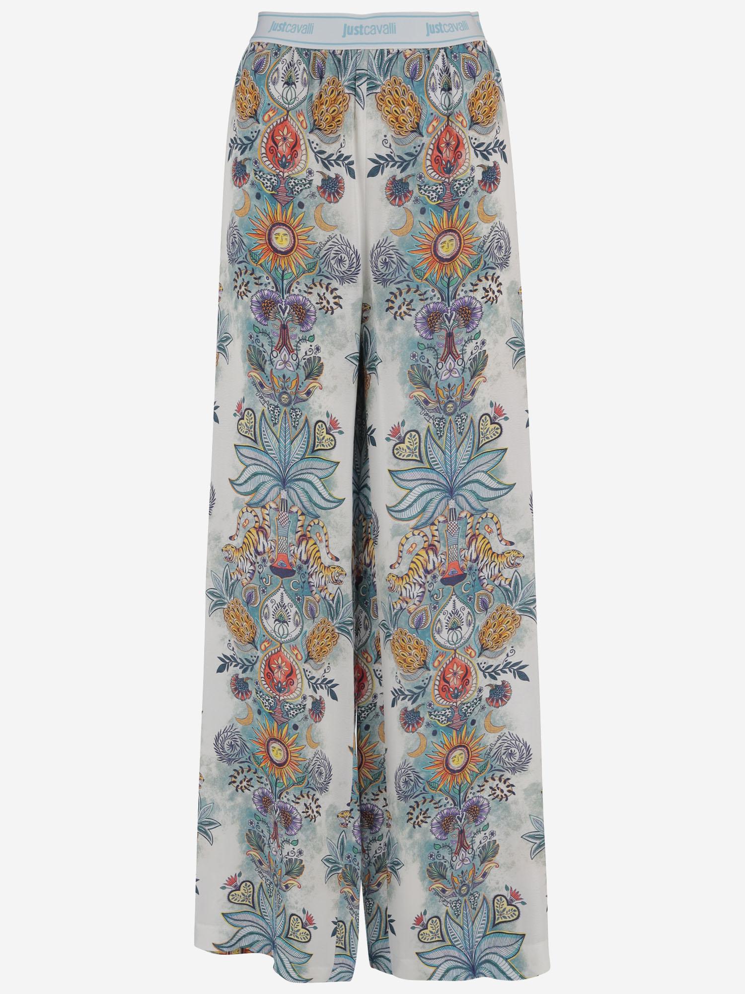 PANTALONI IN VISCOSA CON STAMPA FLOREALE 80PAA120 NS837217 JUST CAVALLI 