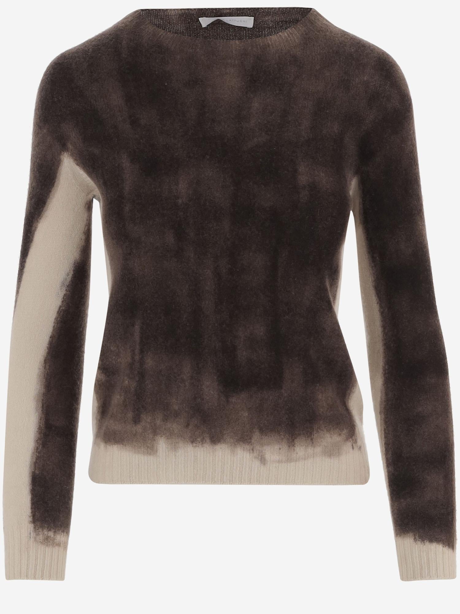 MAGLIA IN CASHMERE CON EFFETTO SFUMATO D300AE WHITE OLIVER LATTUGHI 