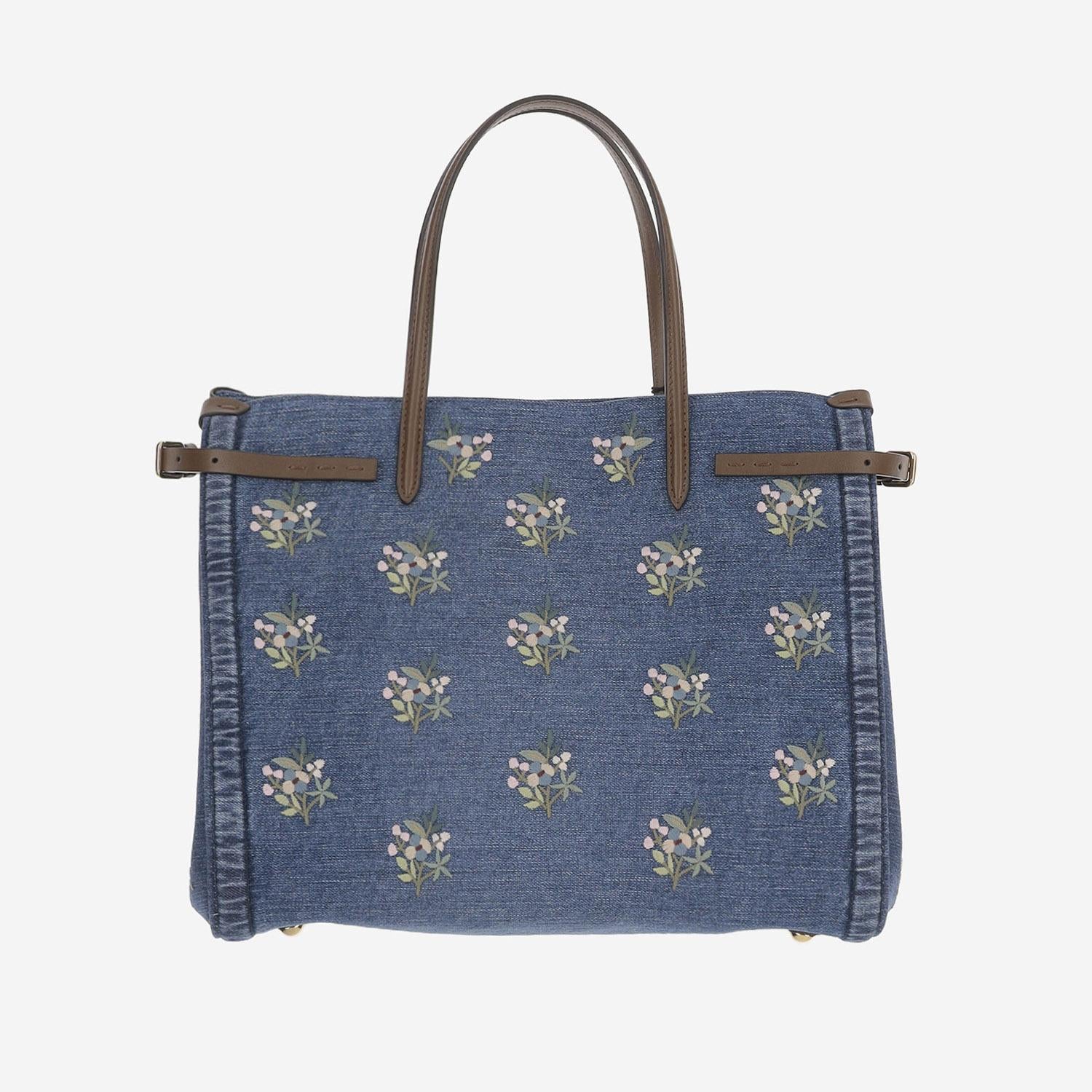 BORSA SHOPPHIG ANTIBES IN DENIM CON RICAMI 8W0B0R19 AXEAXM VALENTINO GARAVANI 