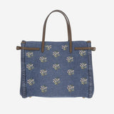 BORSA SHOPPHIG ANTIBES IN DENIM CON RICAMI 8W0B0R19 AXEAXM VALENTINO GARAVANI 