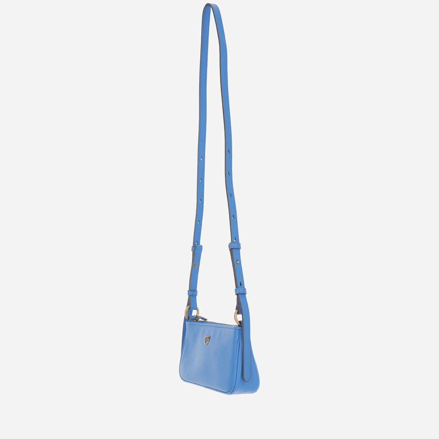 BORSA MINI HALF MOON BAGUETTE IN PELLE CON LOGO 105069 A0QOF32Q PINKO 