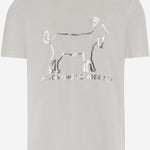 T-SHIRT FOLLOWING YONDER STAR<BR/>IN COTONE STRETCH BIANCO SILVER BINI SILVIA 