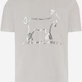 T-SHIRT FOLLOWING YONDER STAR<BR/>IN COTONE STRETCH BIANCO SILVER BINI SILVIA 