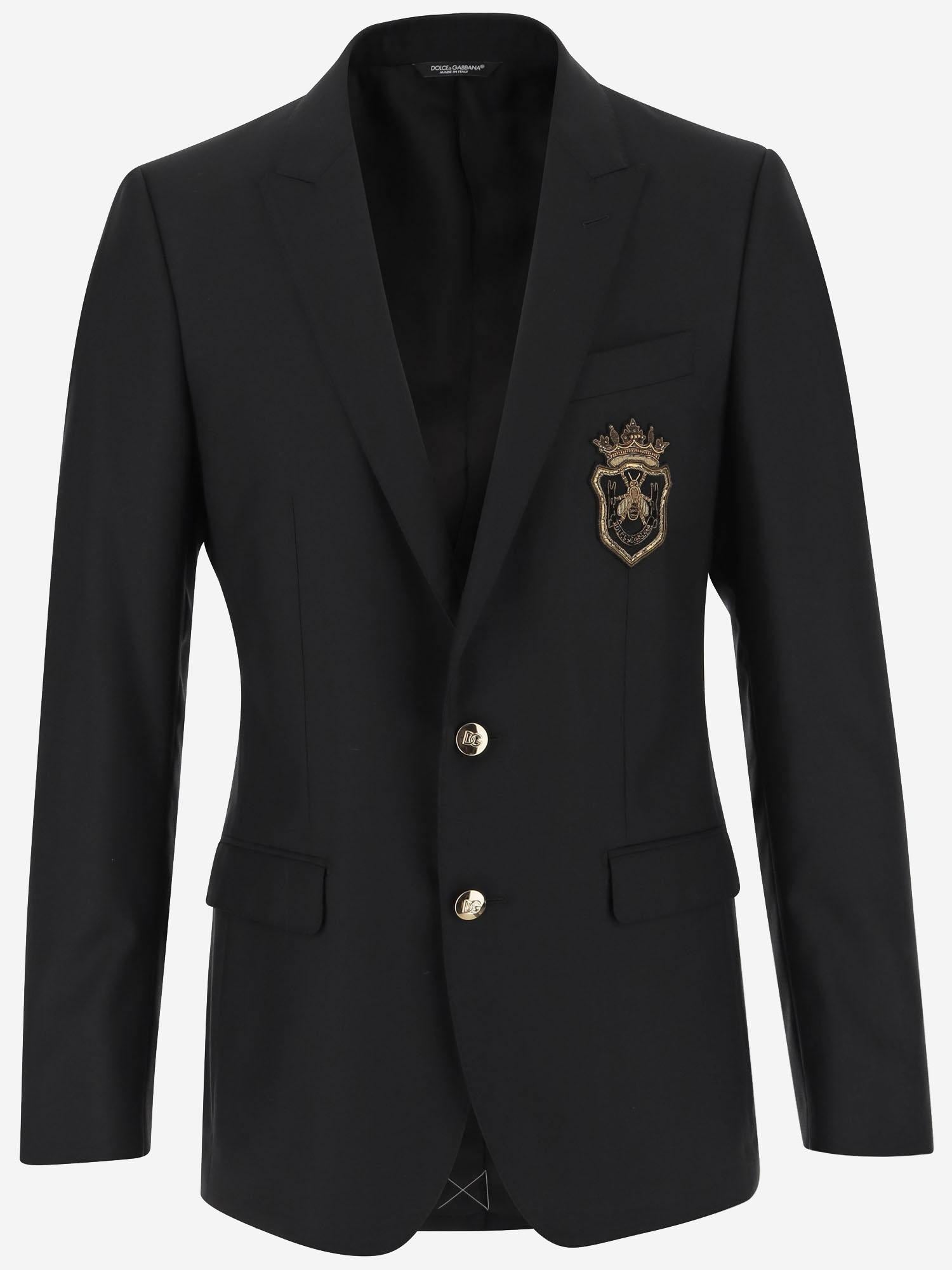 GIACCA IN MISTO LANA CON PATCH LOGO G2LK0Z FU3H1N0000 DOLCE & GABBANA 