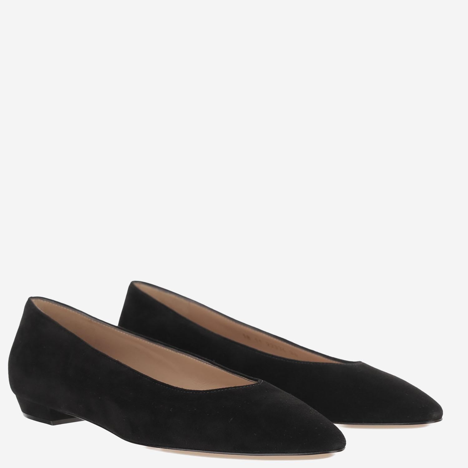 BALLERINE IN SUEDE G22334 10RICCAMNERO GIANVITO ROSSI 