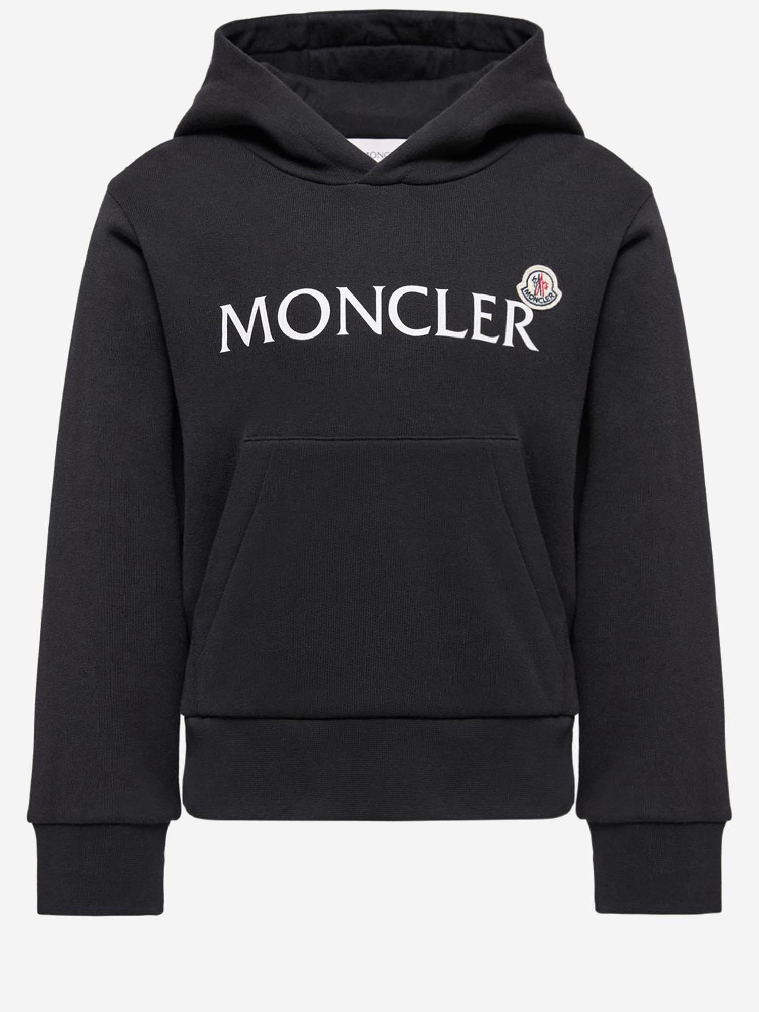 FELPA LOGATA CON CAPPUCCIO IN COTONE 8G0000989AKM 999 MONCLER ENFANTS 