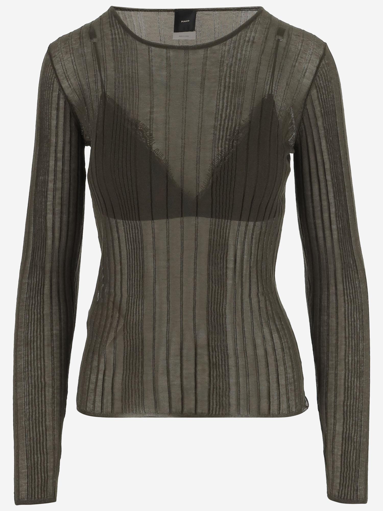 MAGLIA A MANICHE LUNGHE CON BRALETTE 102977 A1NDX18 PINKO 