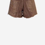 PANTALONI CORTI IN COTONE CON ORLO SFRANGIATO DAM25M04. BROWN DONT @ ME 