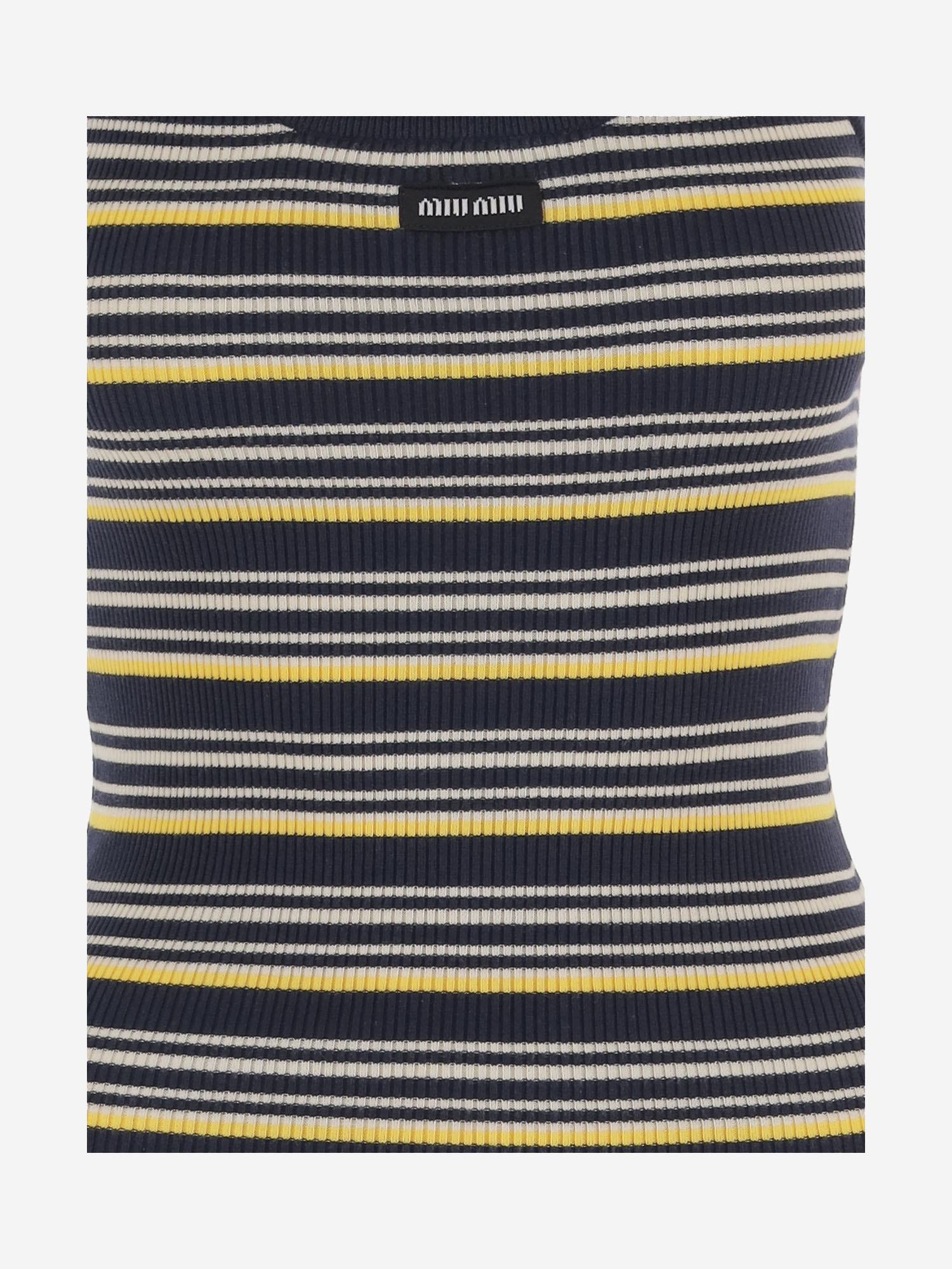 CANOTTA IN COTONE CON LOGO<BR/> MMV341 1848F0008 MIU MIU 