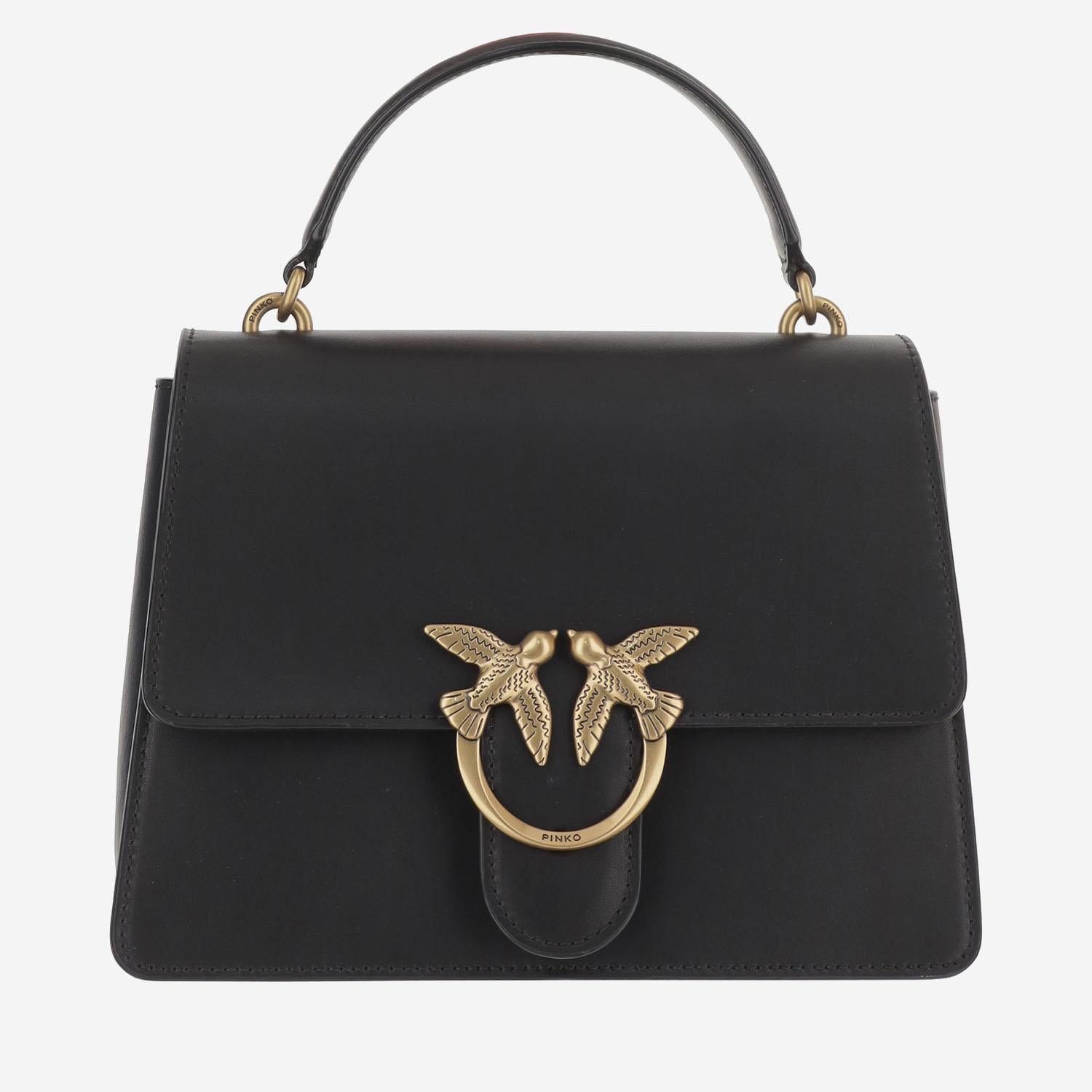 BORSA A MANO  IN PELLE CON LOGO 100066 A0F1Z99Q PINKO 