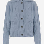 CARDIGAN IN CASHMERE E SETA CON MOTIVO A TRECCIA 25577000 11 ALLUDE 