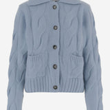 CARDIGAN IN CASHMERE E SETA CON MOTIVO A TRECCIA 25577000 11 ALLUDE 