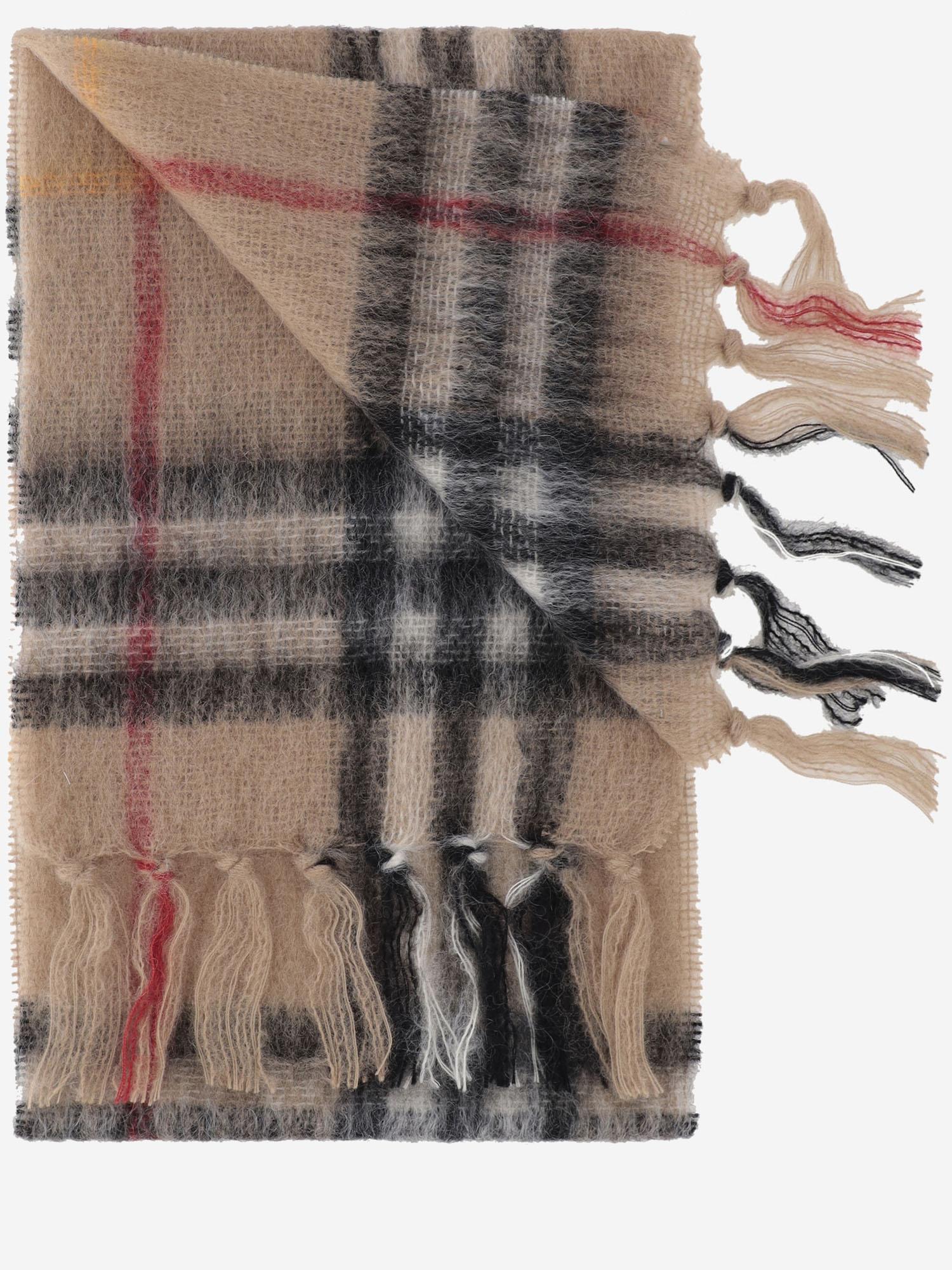 SCIARPA IN MISTO MOHAIR CON MOTIVO CHECK 8112967 SAND BURBERRY 