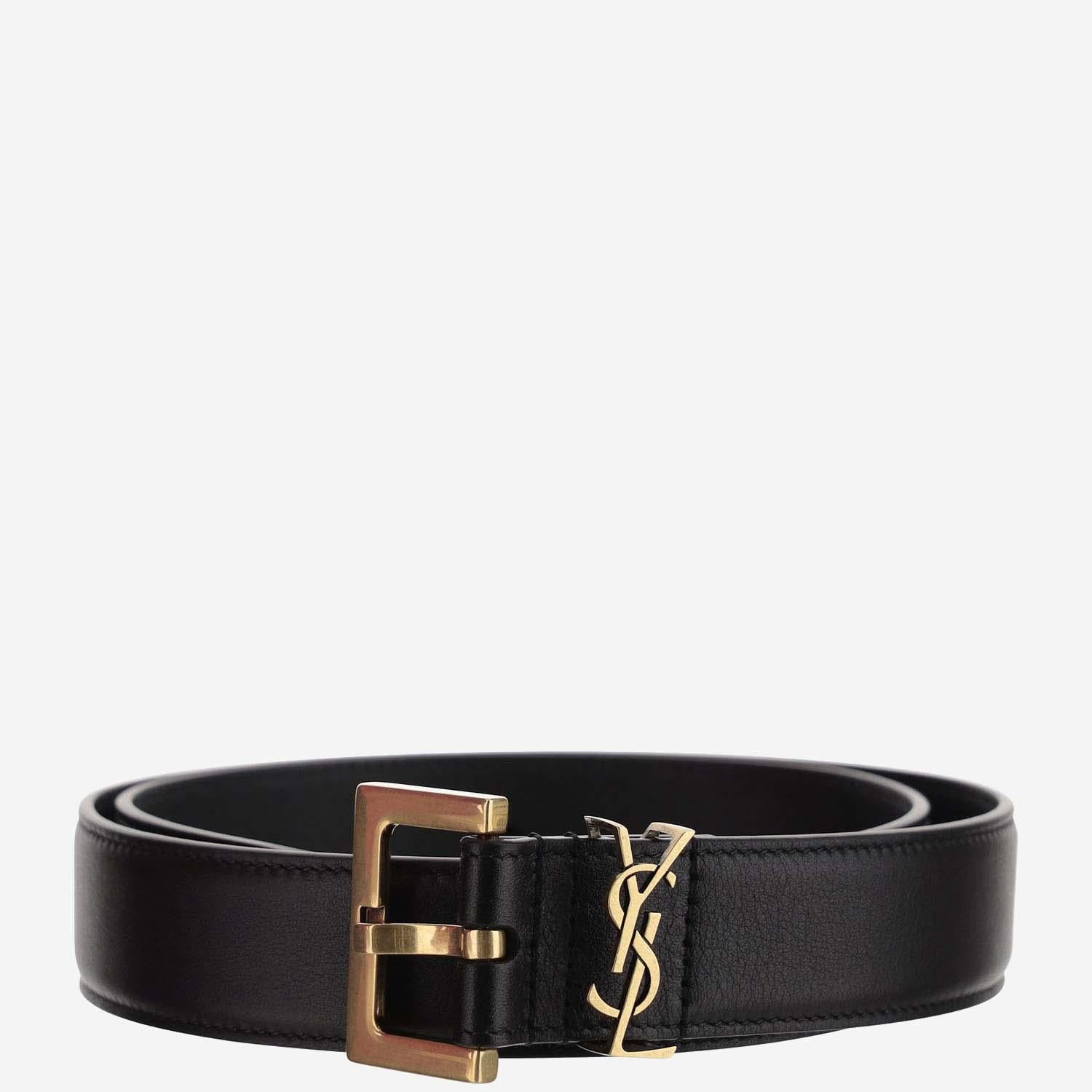 CINTURA IN PELLE LUCIDA 634437 BOO0W1000 SAINT LAURENT 