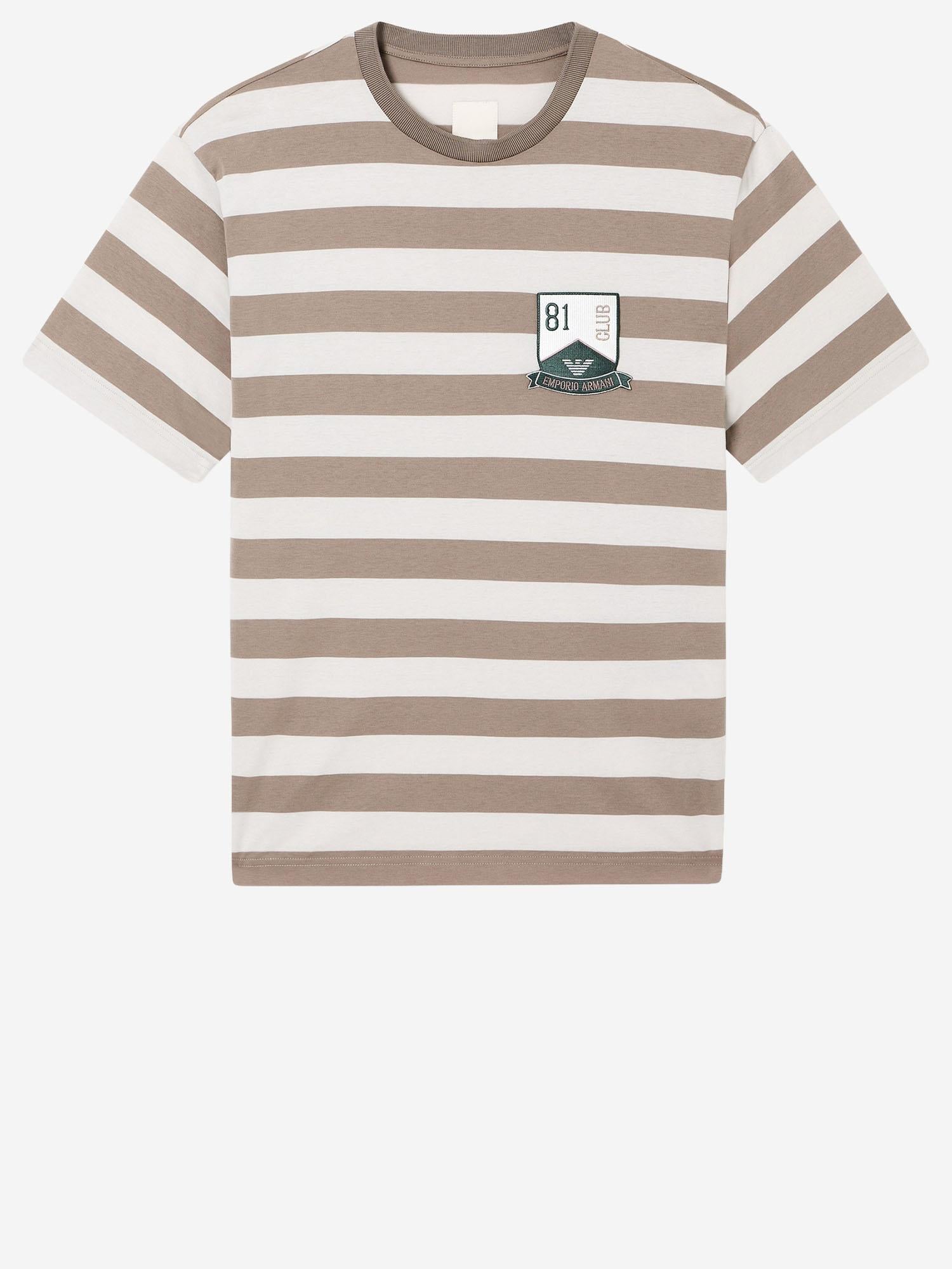 T-SHIRT IN COTONE A RIGHE EM004504 AF23154M1088 EMPORIO ARMANI 