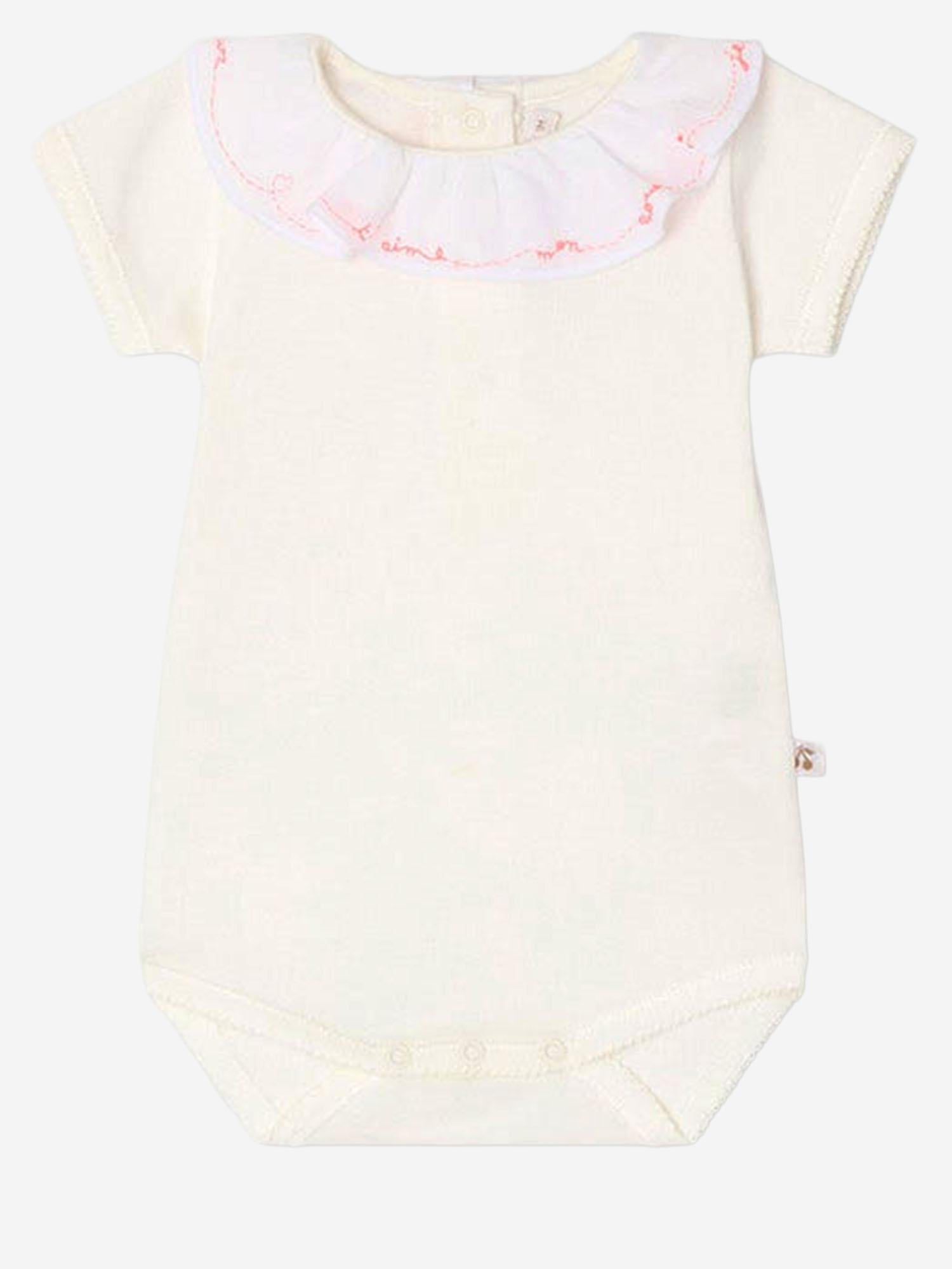 BODY IN COTONE CON COLLETTO RICAMATO S06NUNK00005 002 BONPOINT KIDS 
