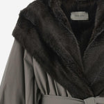 CAPPOTTO IN COTONE CON COLLO IN PELLICCIA 226925 GREY MAGDA BUTRYM 