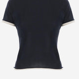 T-SHIRT IN CASHMERE CON BORDI A CONTRASTO KNJP2616 3 ARCH4 