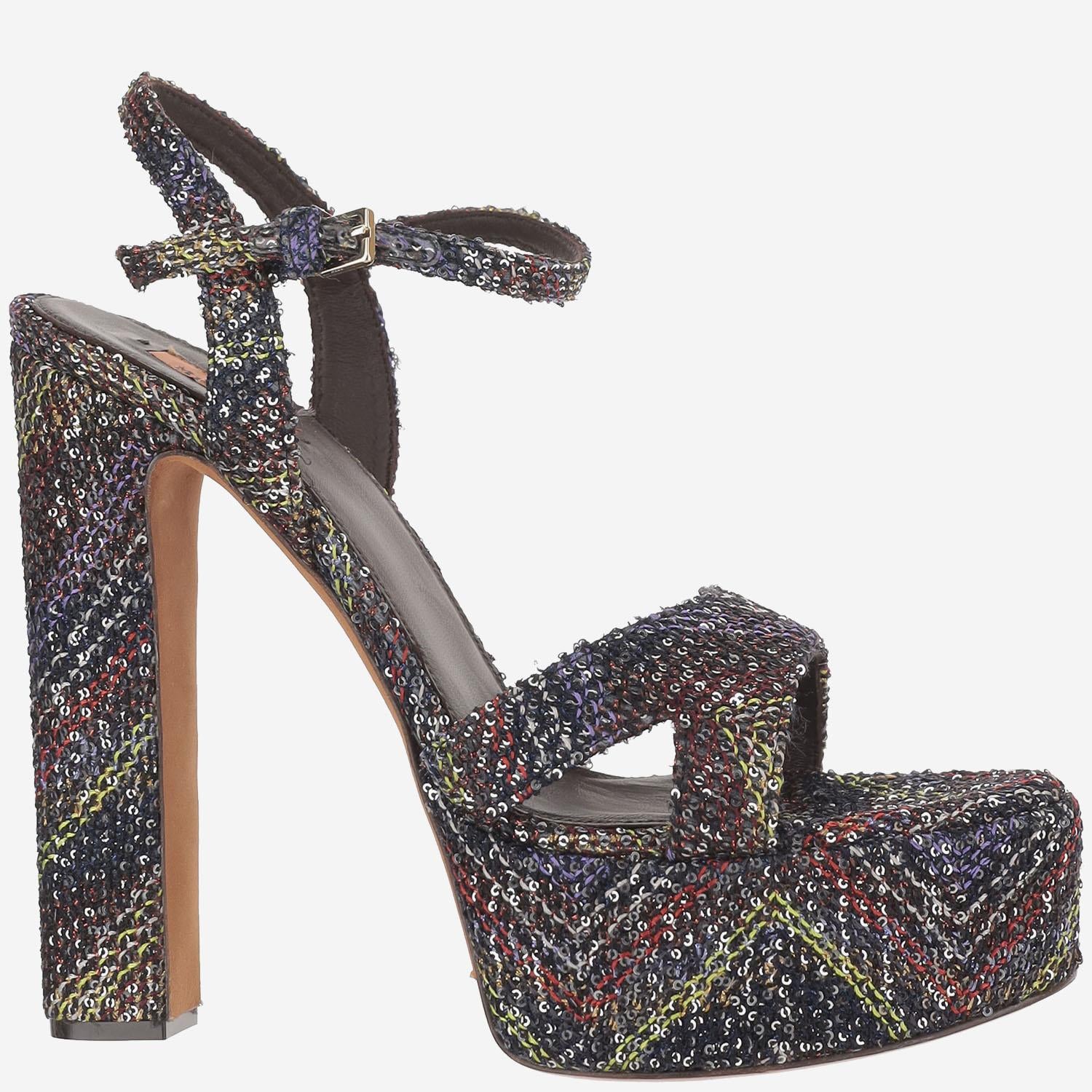 SANDALI PLATFORM IN MISTO VISCOSA MWF092 026 MISSONI 