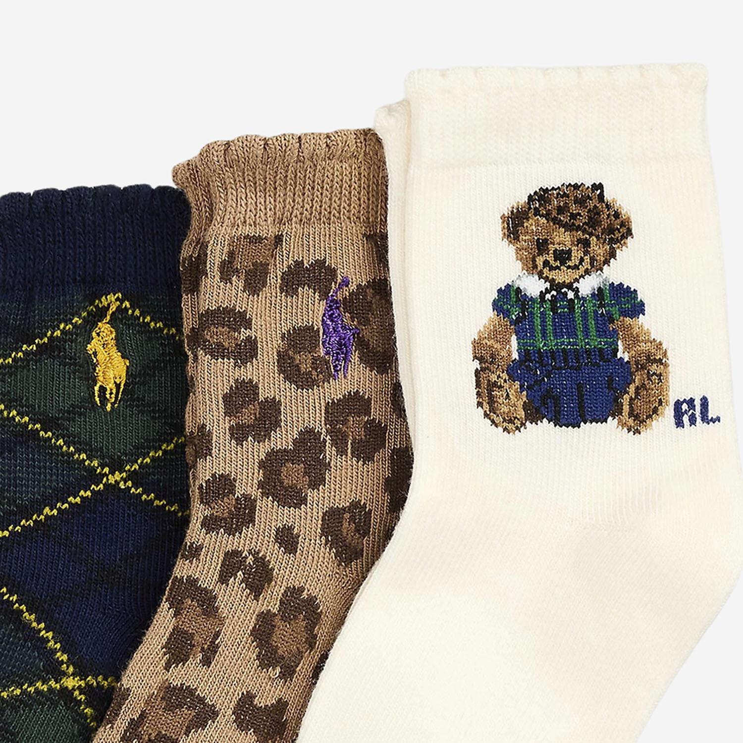 SET DI TRE PAIA DI CALZE POLO RALPH LAUREN 445P03251 001 POLO RALPH LAUREN KIDS 