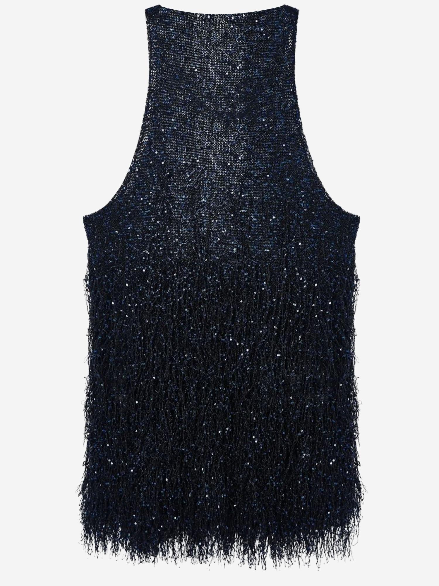 TOP IN JERSEY LUREX CON FRANGE GW003312 AF25439FB055 GIORGIO ARMANI 