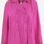 Giacca doppiopetto in seta DLWPJMA04E FUCSIA PERO 