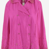 Giacca doppiopetto in seta DLWPJMA04E FUCSIA PERO 