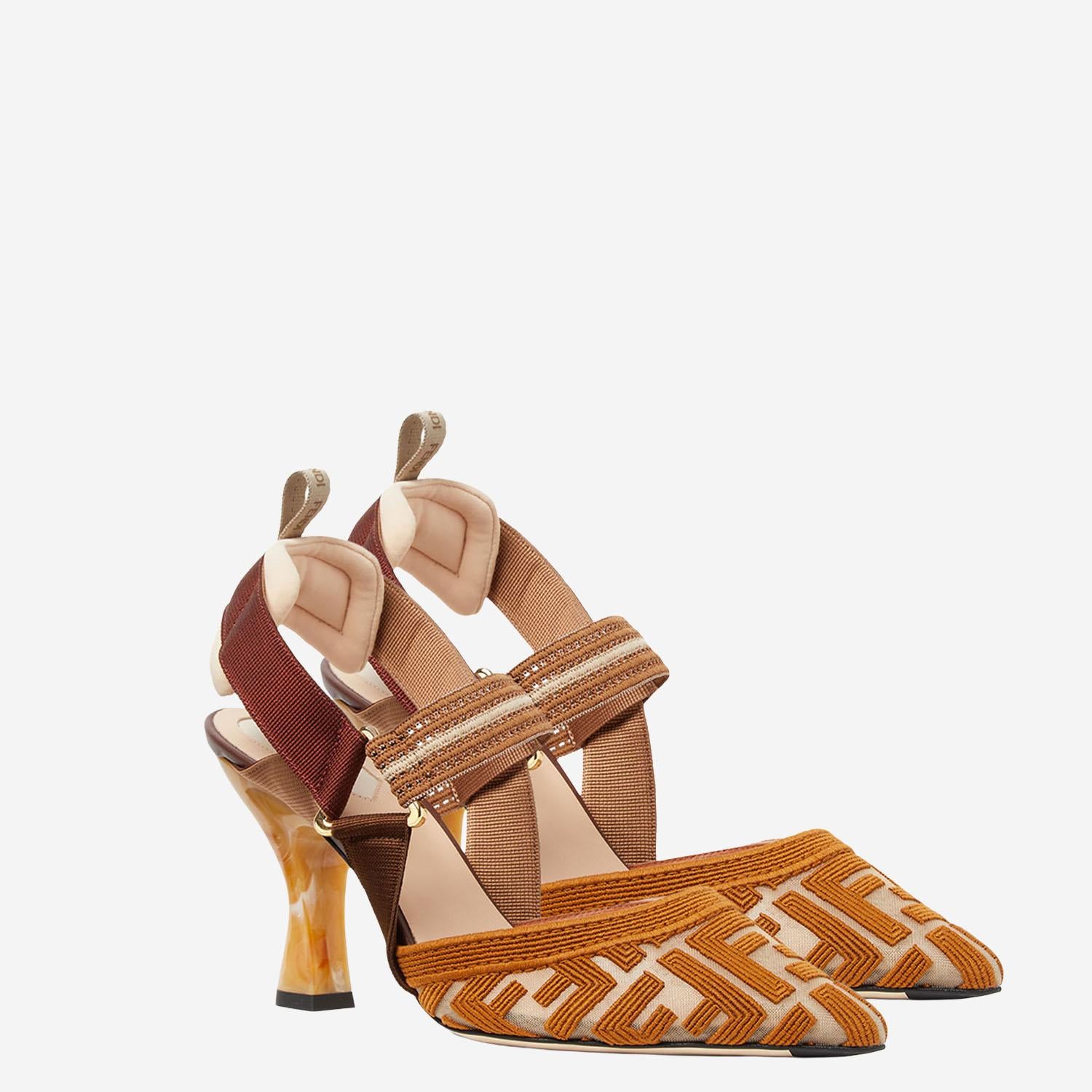 Slingback Colibrì in tessuto FF 8J8875 AWCXF1V8T FENDI 