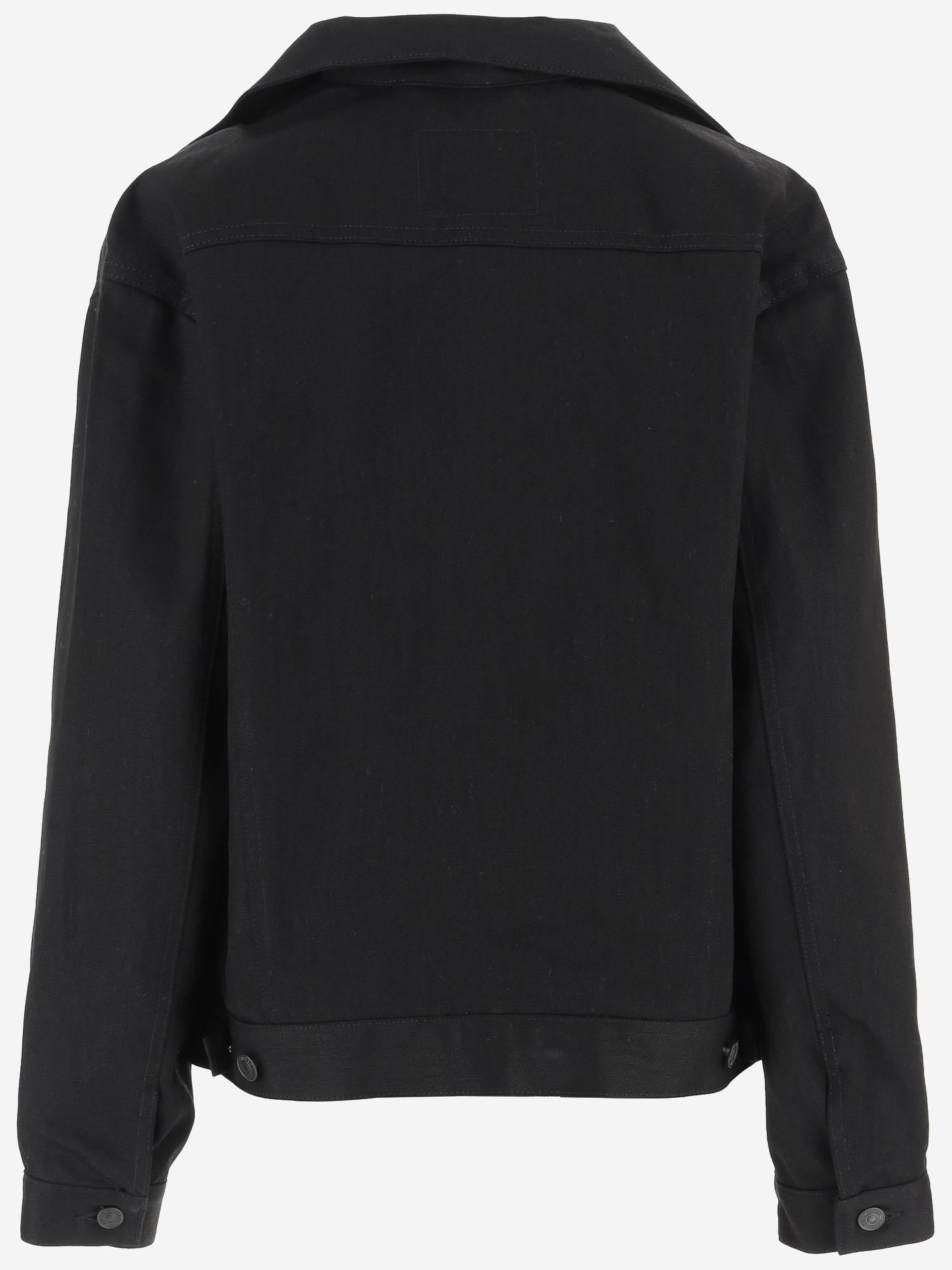 GIACCA IN DENIM NERO CON CHIUSURA A BOTTONI 849898 TTWA41000 BALENCIAGA 