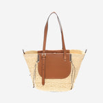 BORSA TROPICANA IN PELLE E RAFIA TROPICANA NATURAL CUBA LAB 