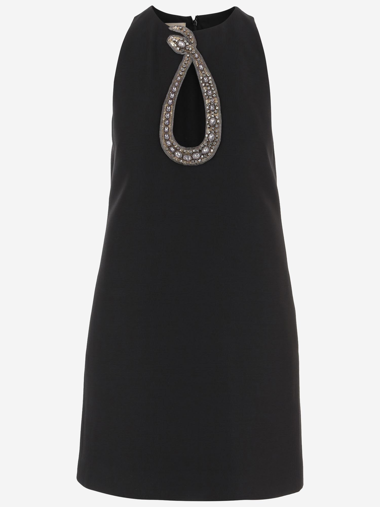 ABITO IN LANA E SETA CON APPLICAZIONE A MOTIVO SERPENTE 8B0VAKD5 1CFCRC VALENTINO 