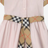 ABITO IN COTONE CON DETTAGLI A CHECK 8117379 ICEPINK BURBERRY KIDS 