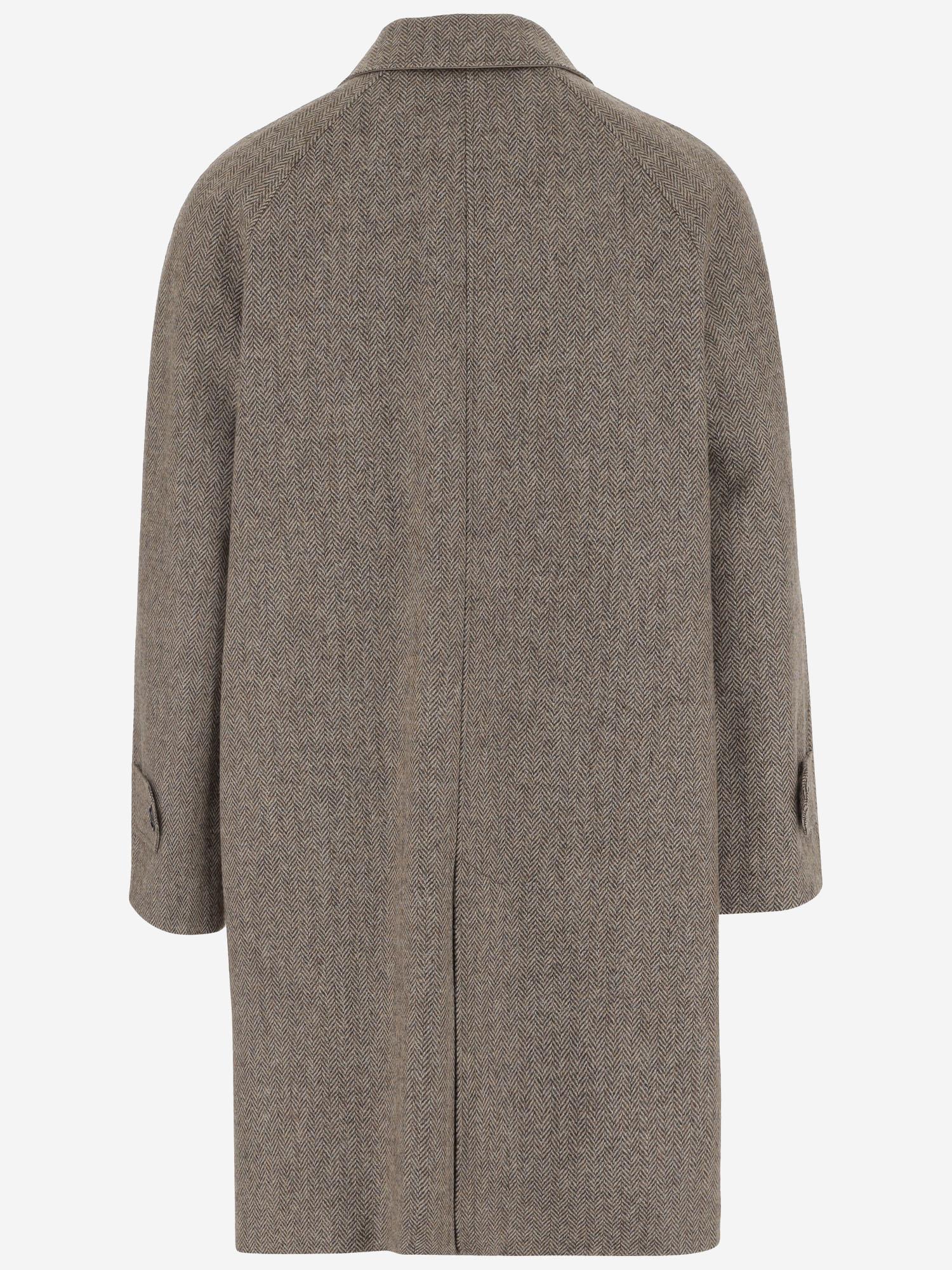 CAPPOTTO REVERSIBILE IN COTONE A SPINA DI PESCE 8117693 CLAY BROWN BURBERRY 