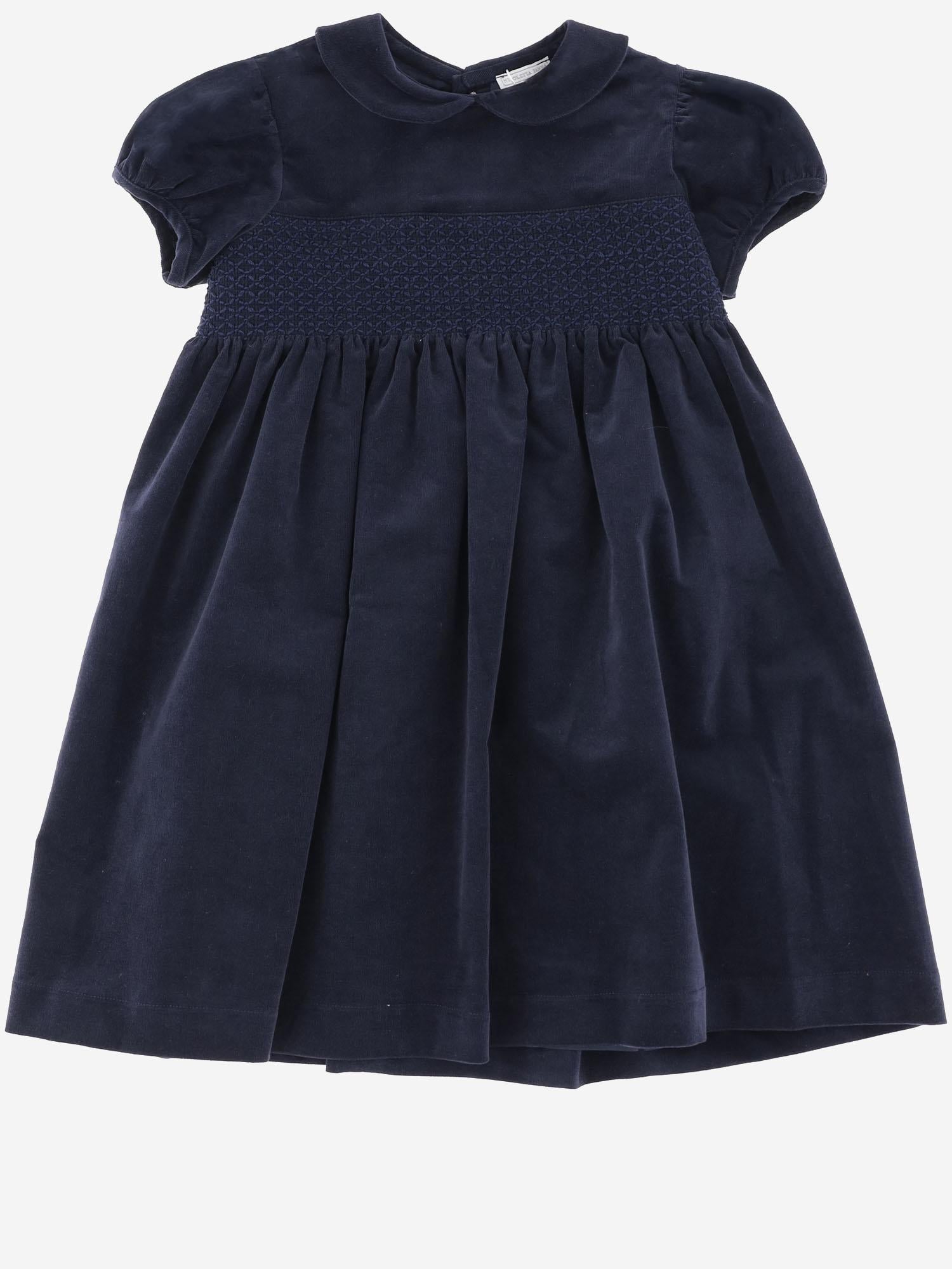 ABITO IN COTONE STRETCH CON SMOCK LILLI 58 NICOLETTA FANNA KIDS 
