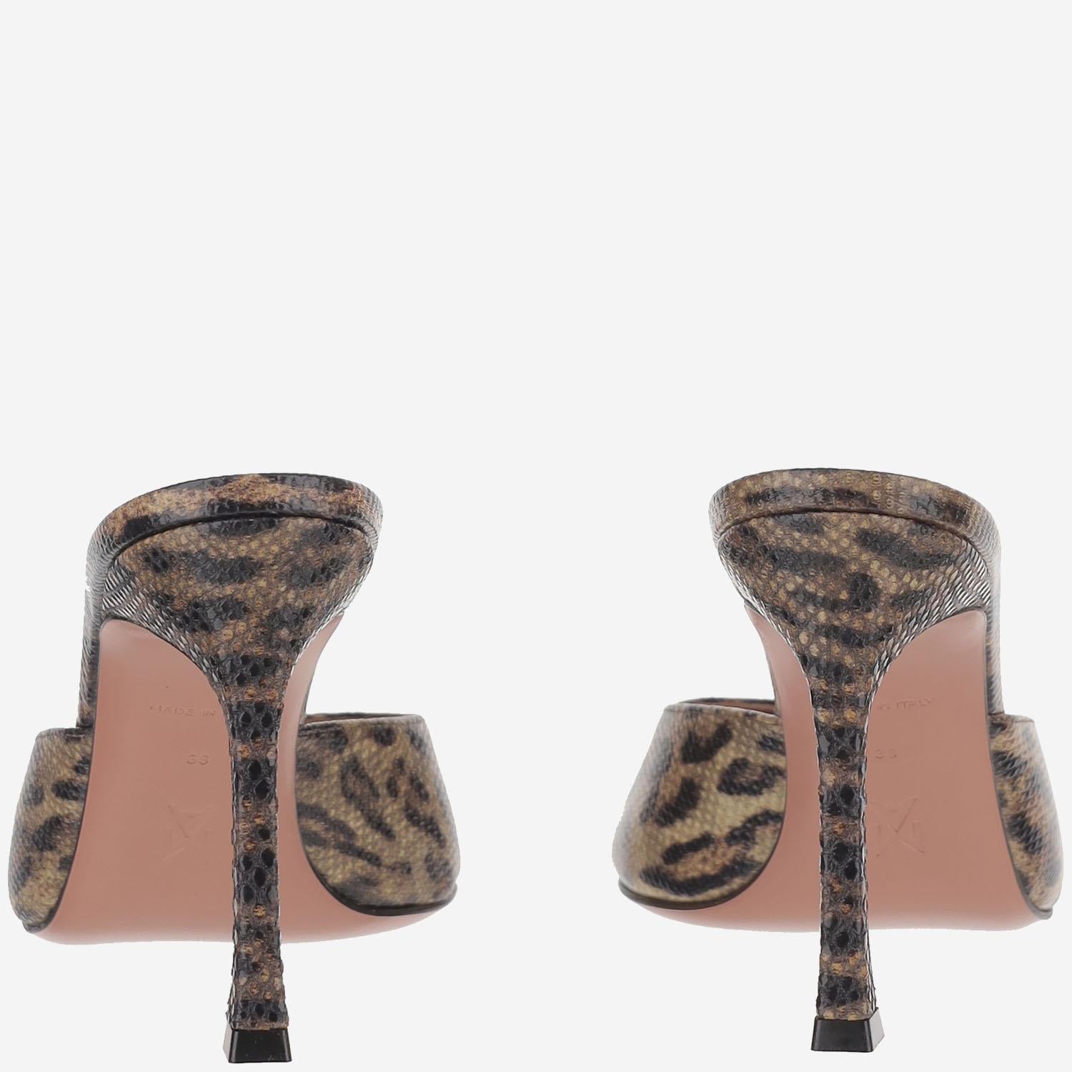 Mules Alexa in pelle ALEXASLIPPER 95LEOPARDSNAKE AMINA MUADDI 