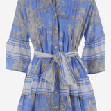 ABITO IN COTONE CON MOTIVO floreale NEWTOILE 04BLUEGREY PEPS CANNES 