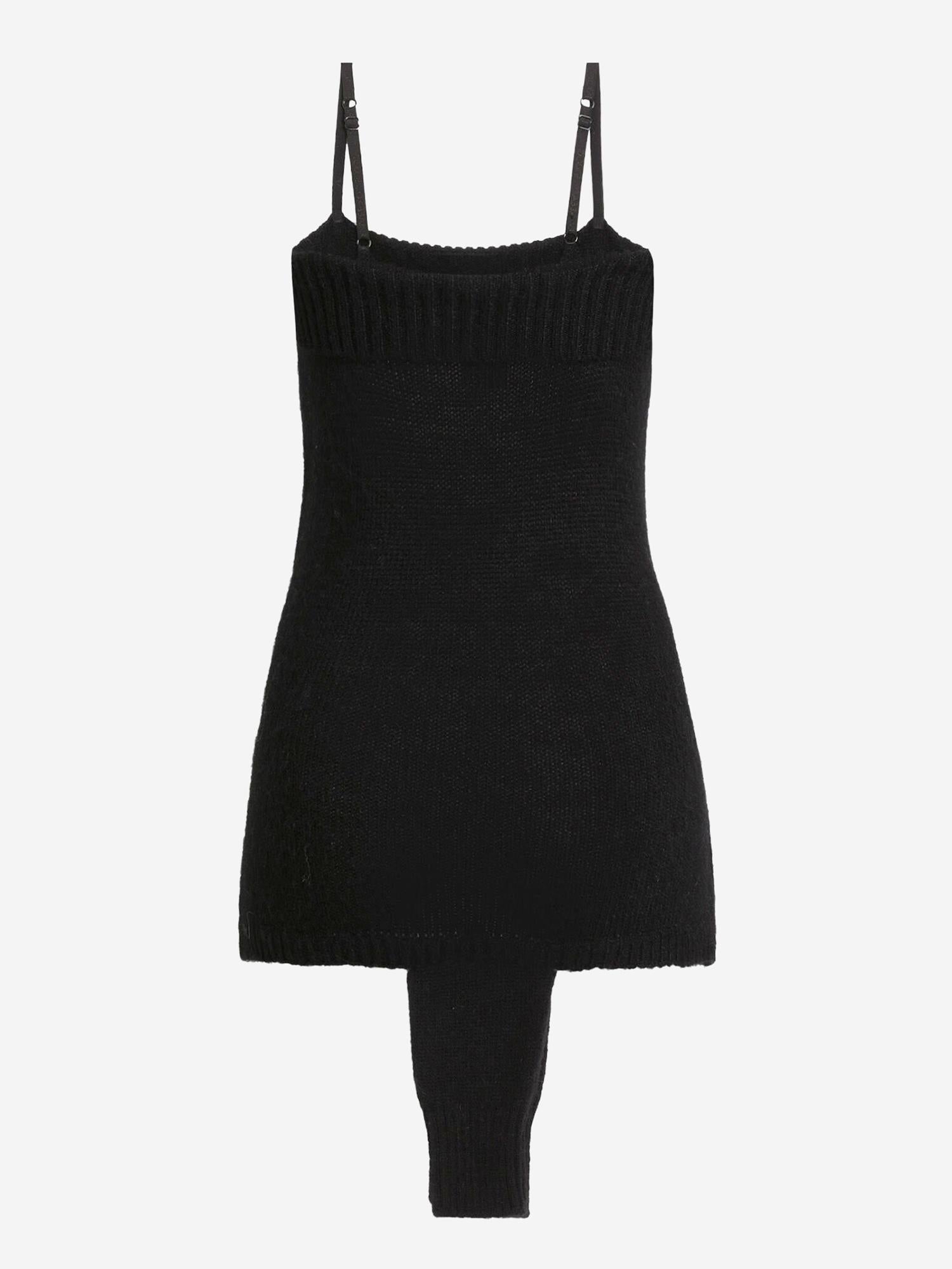 CANOTTA NERA IN MISTO LANA FXT72T JGME2N0000 DOLCE & GABBANA 