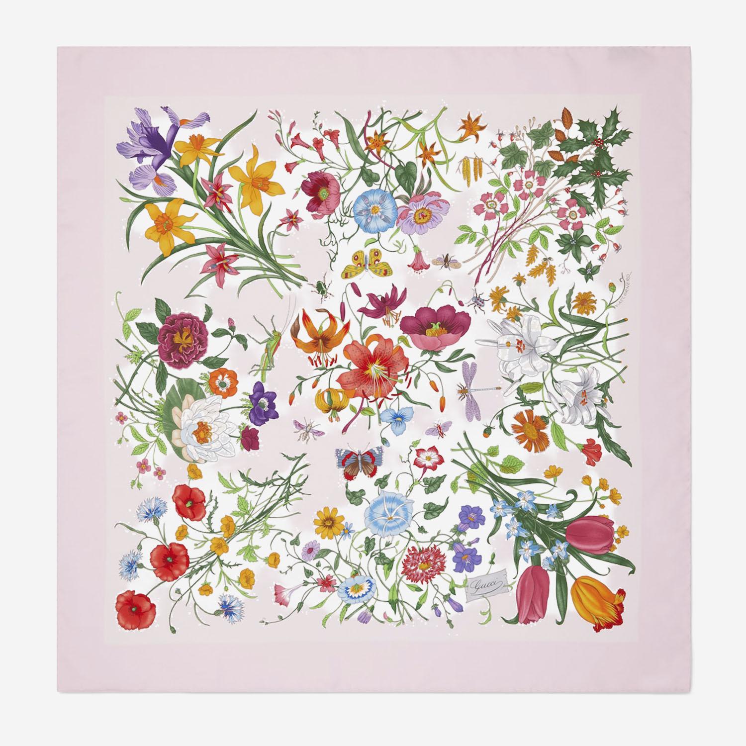 FOULARD IN SETA CON MOTIVO FLOREALE 823486 3G0015872 GUCCI 