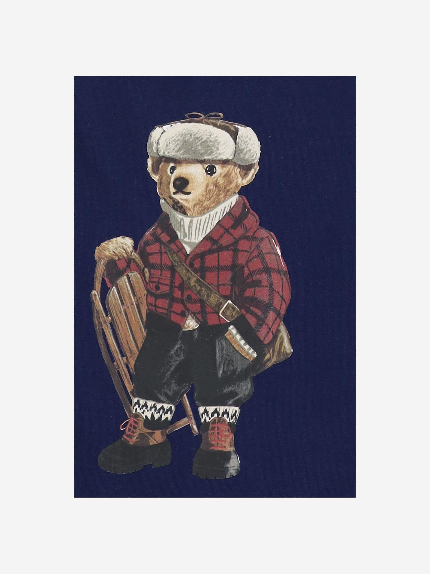 T-shirt in cotone con stampa polo bear 323981260 001 POLO RALPH LAUREN KIDS 