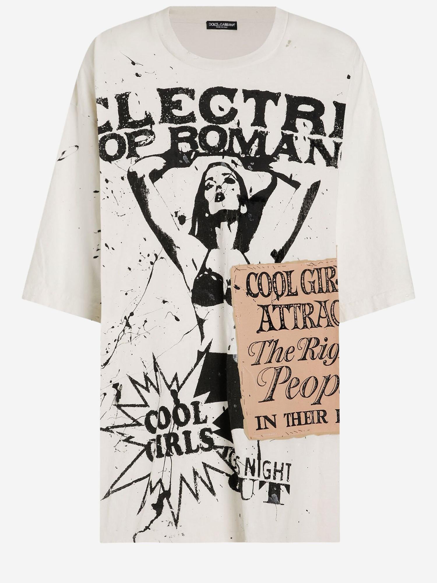 T-SHIRT IN COTONE CON STAMPA F8V93T GDDH8S9000 DOLCE & GABBANA 