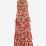 ABITO LUNGO IN NYLON CON STAMPA FLOREALE P08748 001REDTAN LAUREN RALPH LAUREN 