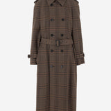 CAPPOTTO LUNGO IN LANA CON MOTIVO CHECK 831610 Y9I702849 SAINT LAURENT 